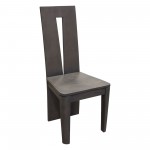 Motion 2-Pack Solid Mango Wood Dining Chair in Smoke Grey Finish w/ Silver Metal Inlay by Diamond Sofa