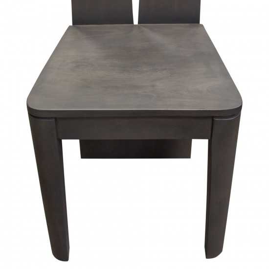 Motion 2-Pack Solid Mango Wood Dining Chair in Smoke Grey Finish w/ Silver Metal Inlay by Diamond Sofa