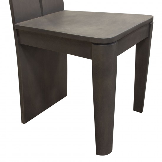 Motion 2-Pack Solid Mango Wood Dining Chair in Smoke Grey Finish w/ Silver Metal Inlay by Diamond Sofa