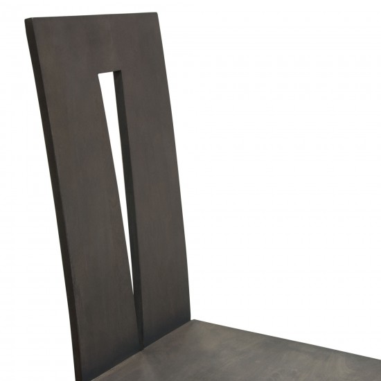 Motion 2-Pack Solid Mango Wood Dining Chair in Smoke Grey Finish w/ Silver Metal Inlay by Diamond Sofa