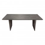 Motion Solid Mango Wood Dining Table in Smoke Grey Finish w/ Silver Metal Inlay by Diamond Sofa