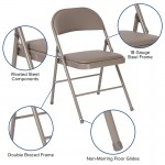 Double Braced Gray Vinyl Folding Chair