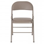 Double Braced Gray Vinyl Folding Chair