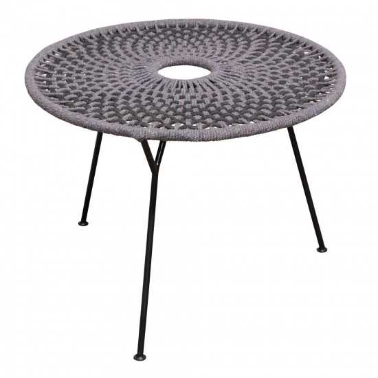 Pablo Accent Table in Black/Grey Rope w/ Black Metal Frame by Diamond Sofa