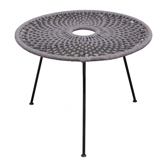 Pablo Accent Table in Black/Grey Rope w/ Black Metal Frame by Diamond Sofa