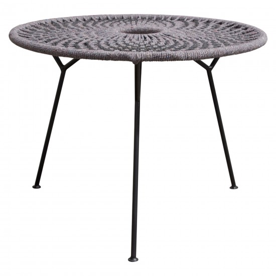 Pablo Accent Table in Black/Grey Rope w/ Black Metal Frame by Diamond Sofa