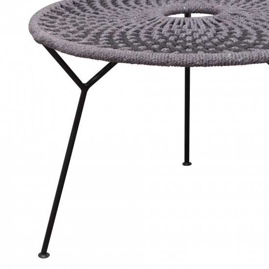 Pablo Accent Table in Black/Grey Rope w/ Black Metal Frame by Diamond Sofa