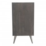 Petra Solid Mango Wood 2-Door High Cabinet in Smoke Grey Finish w/ Nickel Legs by Diamond Sofa
