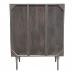 Petra Solid Mango Wood 2-Door High Cabinet in Smoke Grey Finish w/ Nickel Legs by Diamond Sofa