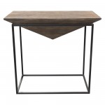 Venue 3PC Counter Table w/ (2) Stools w/ Solid Mango Top in Walnut Grey Finish & Black Iron Base by Diamond Sofa