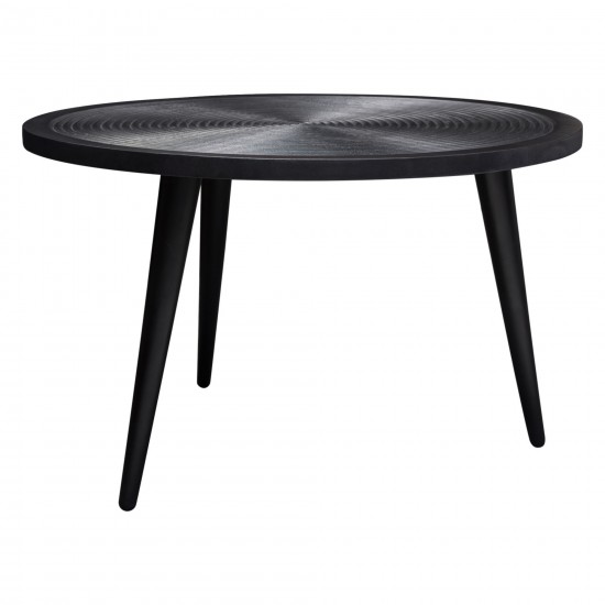 Vortex Round Cocktail Table in Solid Mango Wood Top in Black Finish & Iron Legs by Diamond Sofa