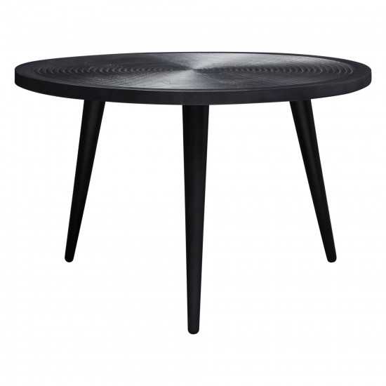 Vortex Round Cocktail Table in Solid Mango Wood Top in Black Finish & Iron Legs by Diamond Sofa