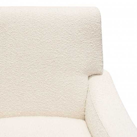 Cameron Accent Chair in Bone Boucle Textured Fabric w/ Black Leg by Diamond Sofa