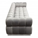 Image Low Profile Sofa in Platinum Grey Velvet w/ Brushed Silver Base by Diamond Sofa