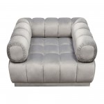 Image Low Profile Chair in Platinum Grey Velvet w/ Brushed Silver Base by Diamond Sofa