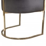 Pandora Dining Chair in Grey Velvet with Polished Gold Frame by Diamond Sofa