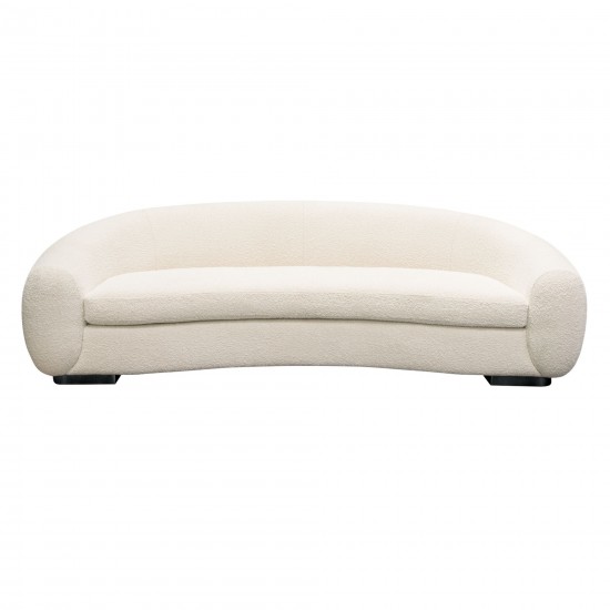 Pascal Sofa in Bone Boucle Textured Fabric w/ Contoured Arms & Back by Diamond Sofa