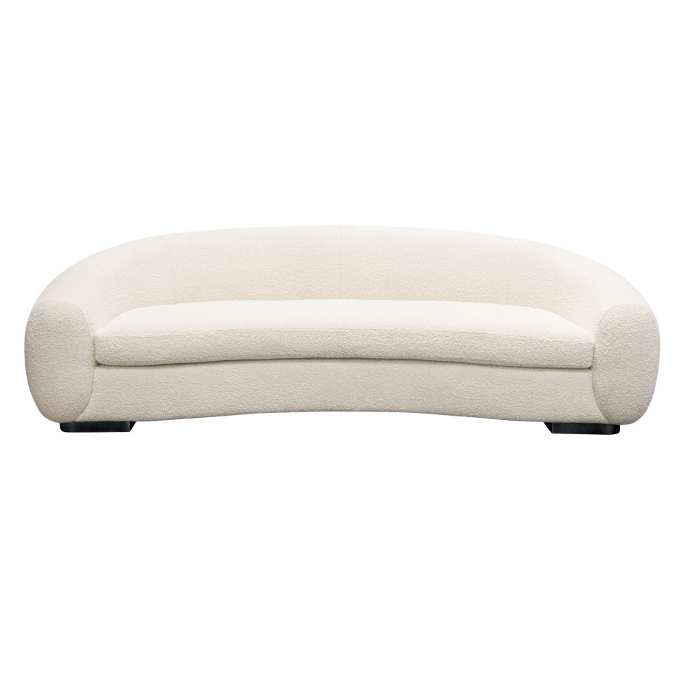 Pascal Sofa in Bone Boucle Textured Fabric w/ Contoured Arms & Back by Diamond Sofa