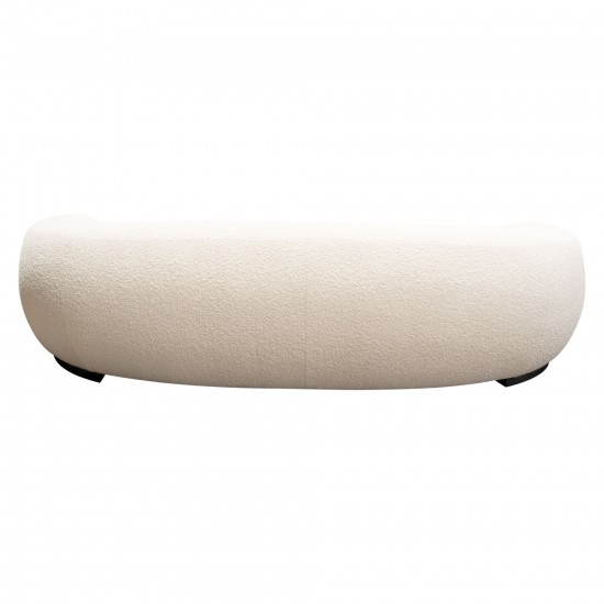 Pascal Sofa in Bone Boucle Textured Fabric w/ Contoured Arms & Back by Diamond Sofa