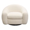 Pascal Swivel Chair in Bone Boucle Textured Fabric w/ Contoured Arms & Back by Diamond Sofa