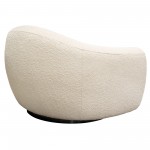 Pascal Swivel Chair in Bone Boucle Textured Fabric w/ Contoured Arms & Back by Diamond Sofa