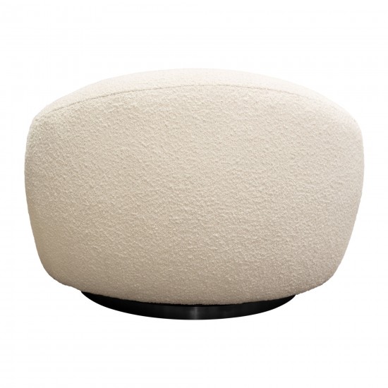 Pascal Swivel Chair in Bone Boucle Textured Fabric w/ Contoured Arms & Back by Diamond Sofa