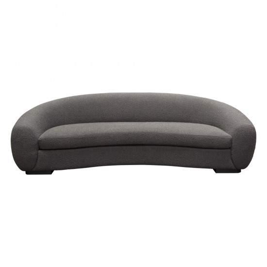 Pascal Sofa in Charcoal Boucle Textured Fabric w/ Contoured Arms & Back by Diamond Sofa