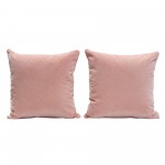 Set of (2) 16" Square Accent Pillows in Blush Pink Velvet by Diamond Sofa