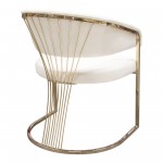 Solstice Dining Chair in Cream Velvet w/ Polished Gold Metal Frame by Diamond Sofa