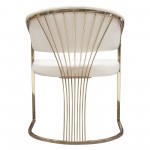 Solstice Dining Chair in Cream Velvet w/ Polished Gold Metal Frame by Diamond Sofa