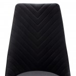 Vogue Set of (2) Dining Chairs in Black Velvet with Polished Gold Metal Base by Diamond Sofa