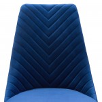 Vogue Set of (2) Dining Chairs in Navy Blue Velvet with Polished Silver Metal Base by Diamond Sofa