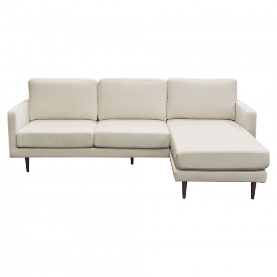 Kelsey Reversible Chaise Sectional in Cream Fabric by Diamond Sofa