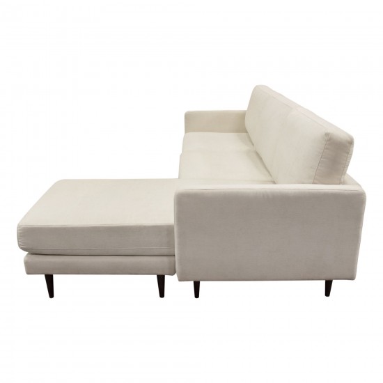 Kelsey Reversible Chaise Sectional in Cream Fabric by Diamond Sofa