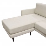 Kelsey Reversible Chaise Sectional in Cream Fabric by Diamond Sofa