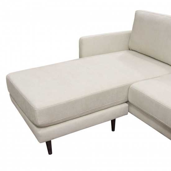 Kelsey Reversible Chaise Sectional in Cream Fabric by Diamond Sofa