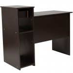 Highland Park Espresso Wood Grain Finish Computer Desk with Shelves and Drawer