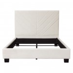 Vogue Queen Bed w/ 54" Headboard in Light Cream Velvet by Diamond Sofa