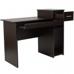 Highland Park Espresso Wood Grain Finish Computer Desk with Shelves and Drawer