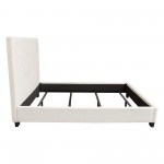 Vogue Queen Bed w/ 54" Headboard in Light Cream Velvet by Diamond Sofa