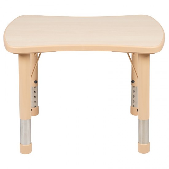 21.875"W x 26.625"L Rectangular Natural Plastic Height Adjustable Activity Table