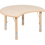 25.125"W x 35.5"L Crescent Natural Plastic Height Adjustable Activity Table