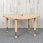 25.125"W x 35.5"L Crescent Natural Plastic Height Adjustable Activity Table