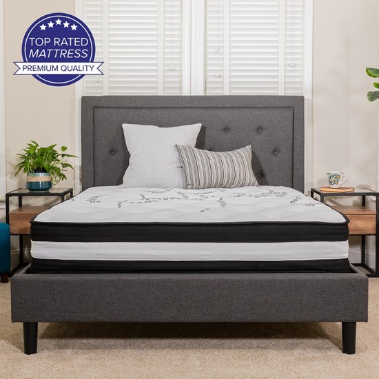 Capri Comfortable Sleep 12 Inch CertiPUR-US Certified Foam and Pocket Spring Mattress, Queen Mattress in a Box