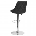 Trieste Contemporary Adjustable Height Barstool in Black LeatherSoft