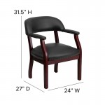 Black Vinyl Luxurious Conference Chair with Accent Nail Trim