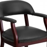 Black Vinyl Luxurious Conference Chair with Accent Nail Trim