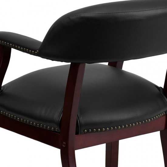 Black Vinyl Luxurious Conference Chair with Accent Nail Trim