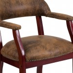 Bomber Jacket Brown Luxurious Conference Chair with Accent Nail Trim