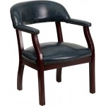 Navy Vinyl Luxurious Conference Chair with Accent Nail Trim